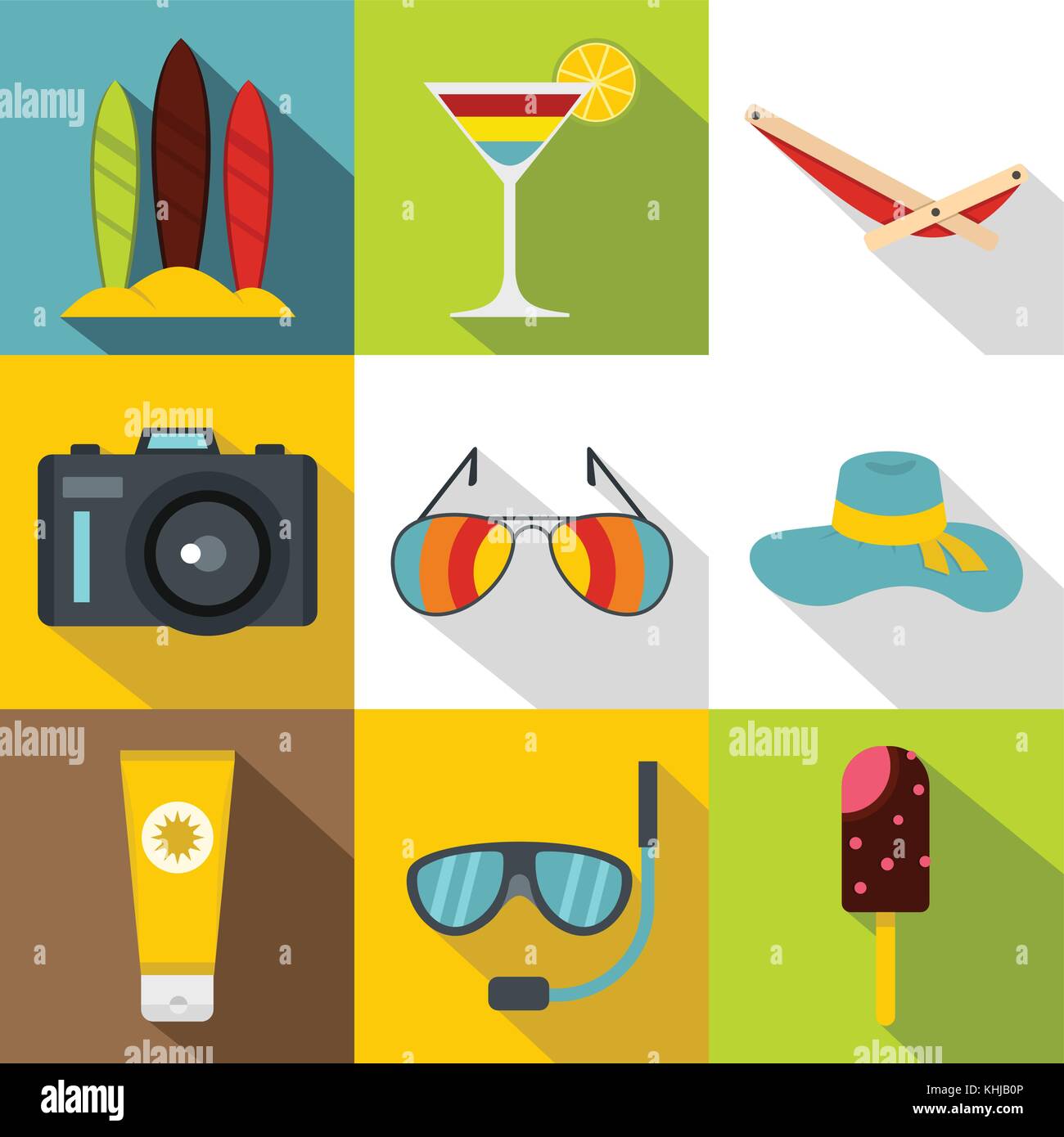 Travel to sea icons set, flat style Stock Vector Image & Art - Alamy