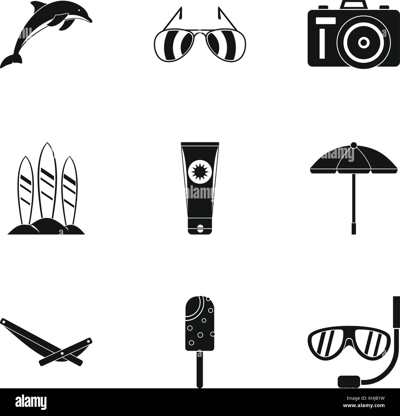 Tourism at sea icons set, simple style Stock Vector Image & Art - Alamy