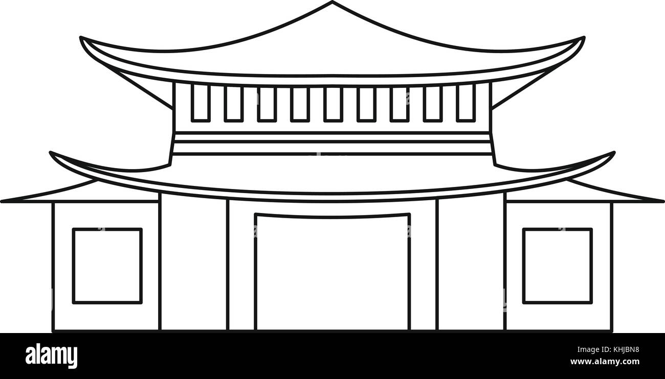 Pagoda Icon Outline Style Stock Vector Image Art Alamy buddhist-pagoda-in-japan-temple-drawing-japanese-art-prints