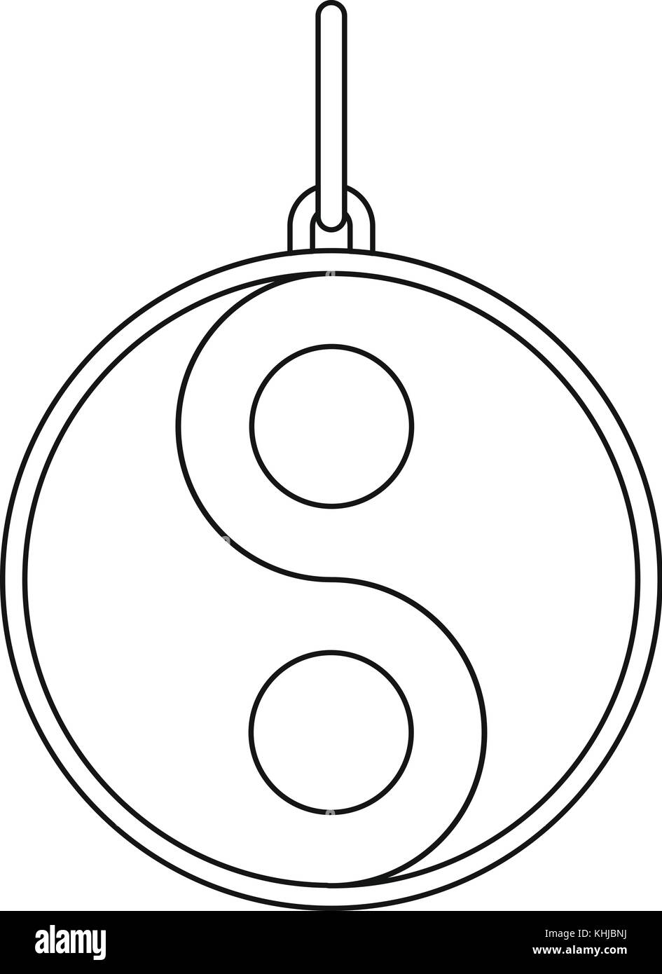 Yin and yang sign icon, outline style Stock Vector Image & Art - Alamy