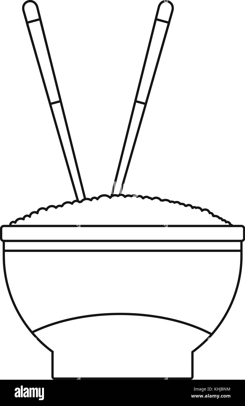Bowl of rice icon, outline style Stock Vector Image & Art Alamy