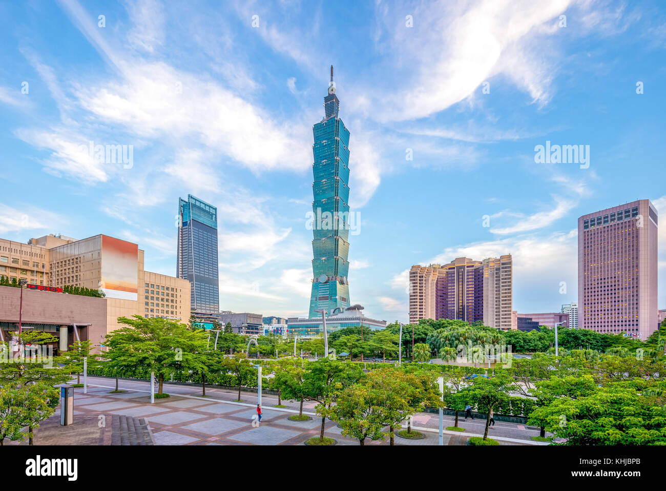 skyline of taipei city with 101 tower Stock Photo