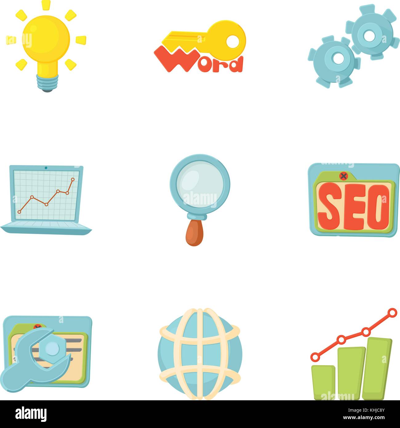 SEO promotion icons set, cartoon style Stock Vector Image & Art - Alamy