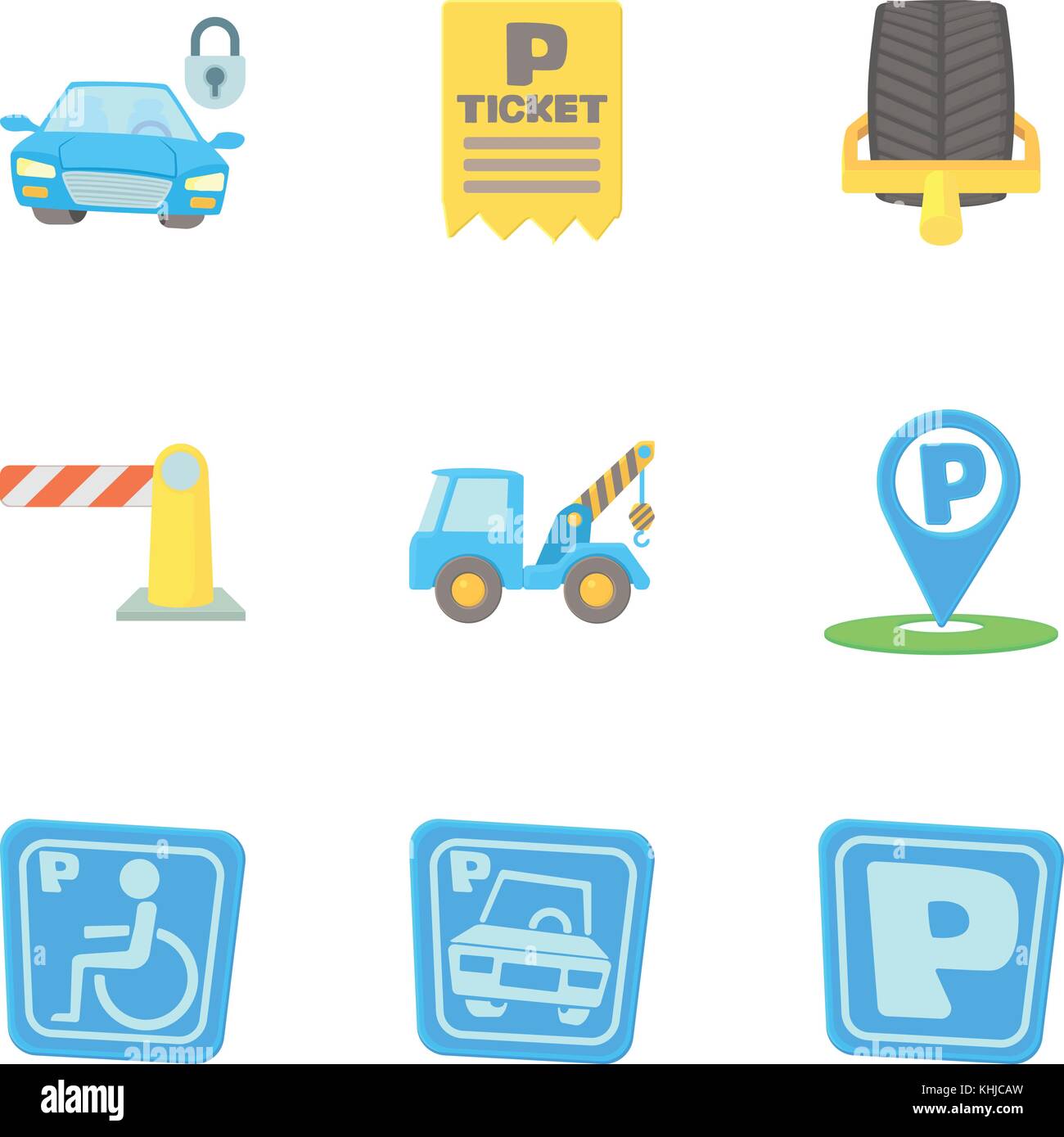 Parking transport icons set, cartoon style Stock Vector Image & Art - Alamy