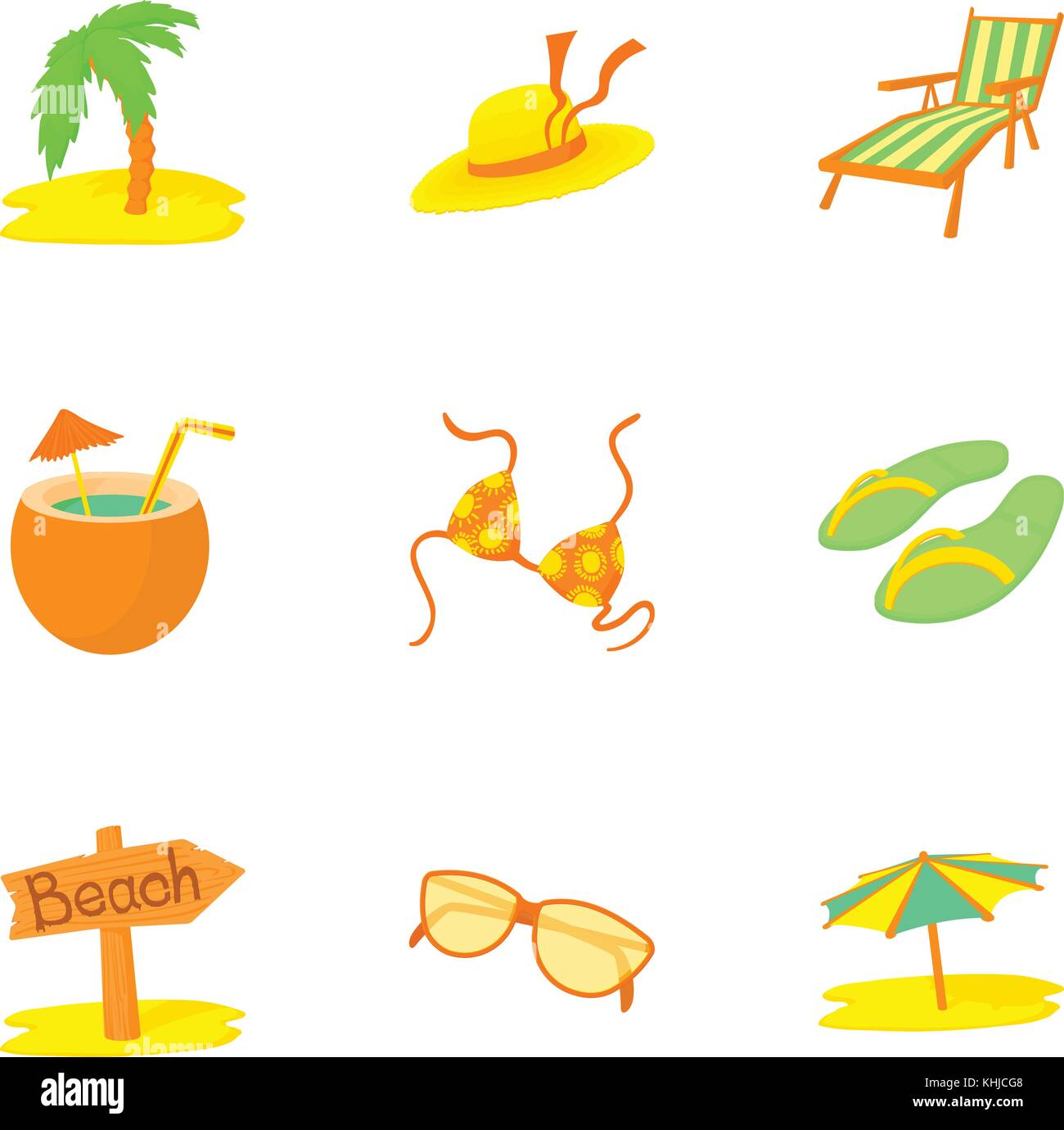 Journey to sea icons set, cartoon style Stock Vector Image & Art - Alamy