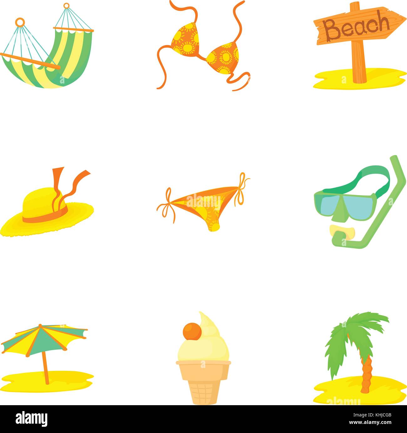 Trip to sea icons set, cartoon style Stock Vector Image & Art - Alamy