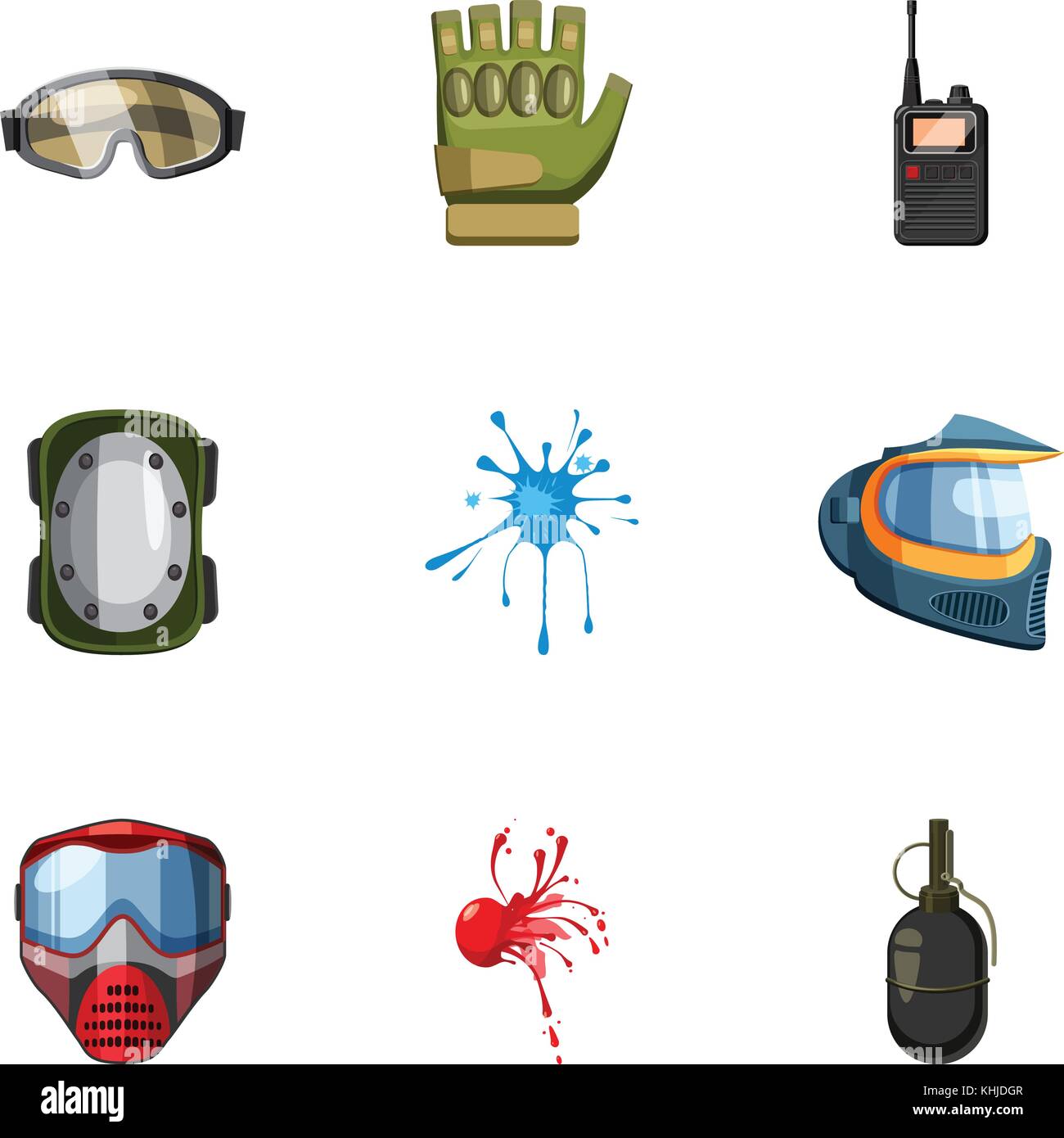 Paintball icons set, cartoon style Stock Vector Image & Art - Alamy