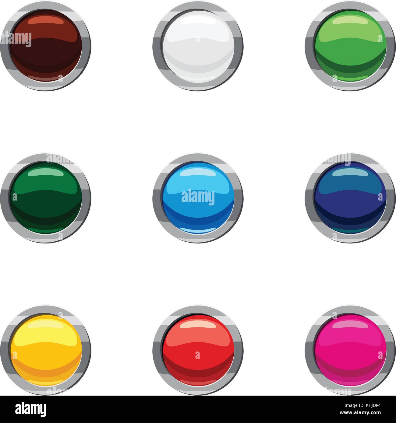 Kinds of online buttons icons set, cartoon style Stock Vector Image ...