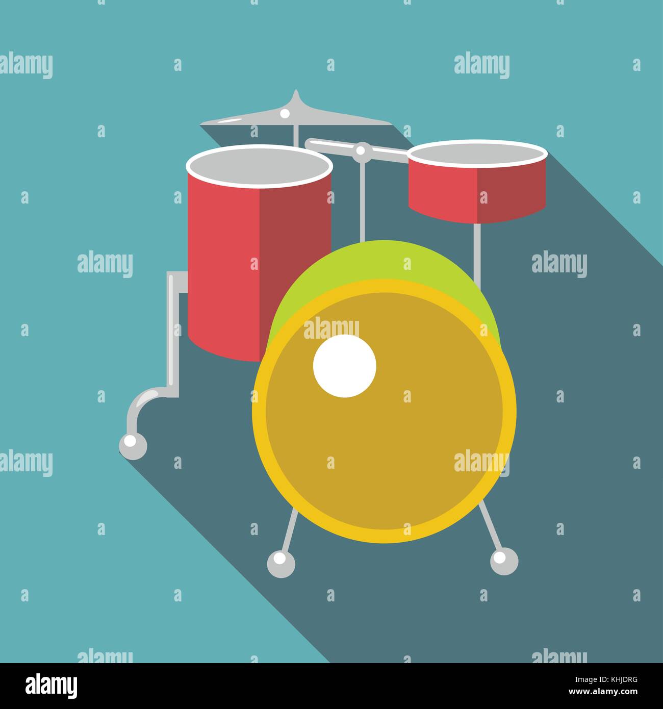 Drum kit icon, flat style Stock Vector Image & Art - Alamy