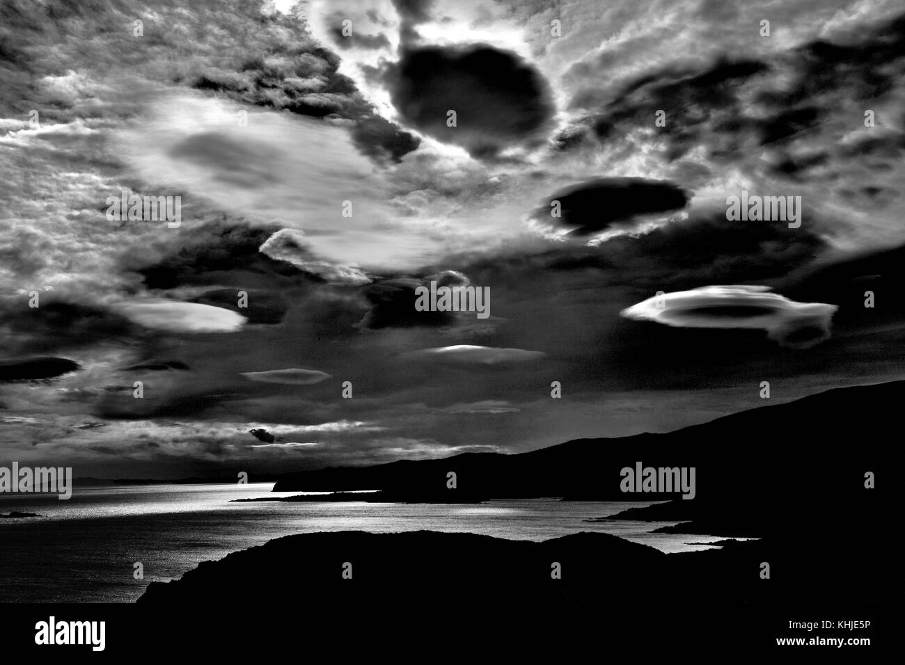 Spectacular cloud formations, Cap de Creus, Spain. Stock Photo