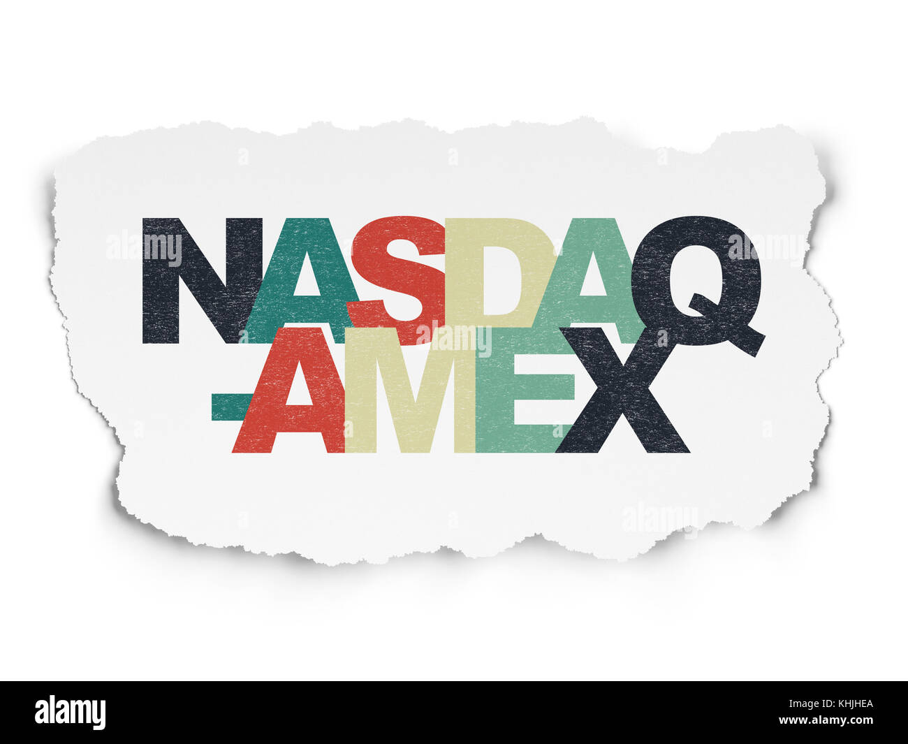 Stock market indexes concept: NASDAQ-AMEX on Torn Paper background Stock Photo