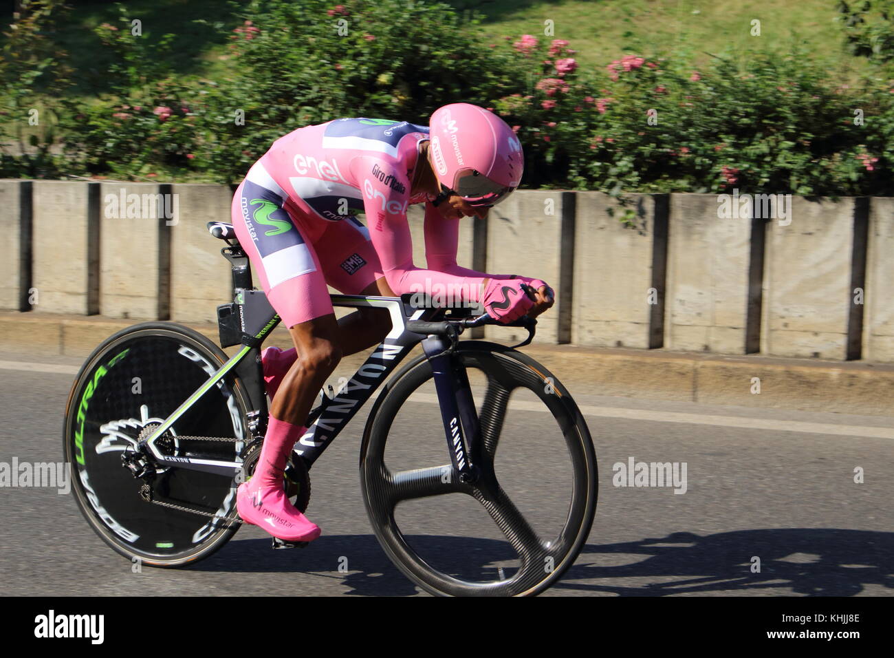 Nairo Quintana, maglia rosa,21 stage, Giro d'italia, Individual time trial, Monza- Milano.Milan Stock Photo
