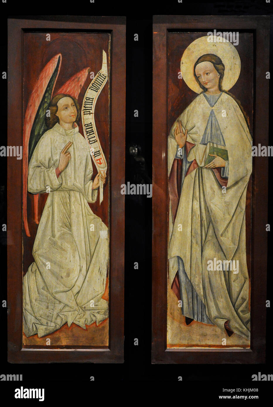 Annunciation. Ca. 1473-1475. Altar wings. Tempera on hardboard. Kamienica, Poland. Silesian Museum. Katowice. Poland. Stock Photo