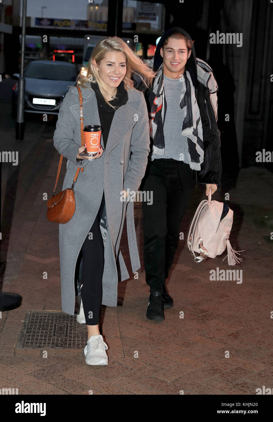 Dance partner aj pritchard arriving tower ballroom hi-res stock