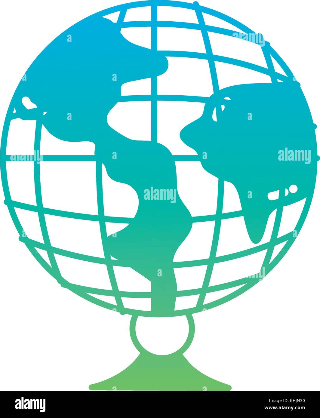 silhouette global earth planet desk design to study decoration vector ...