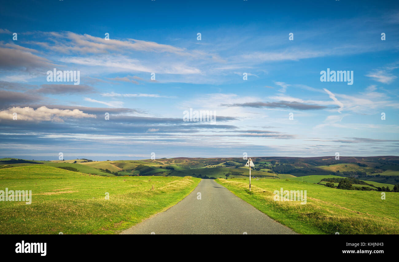 Empty Countryside Road in UK Stock Photo