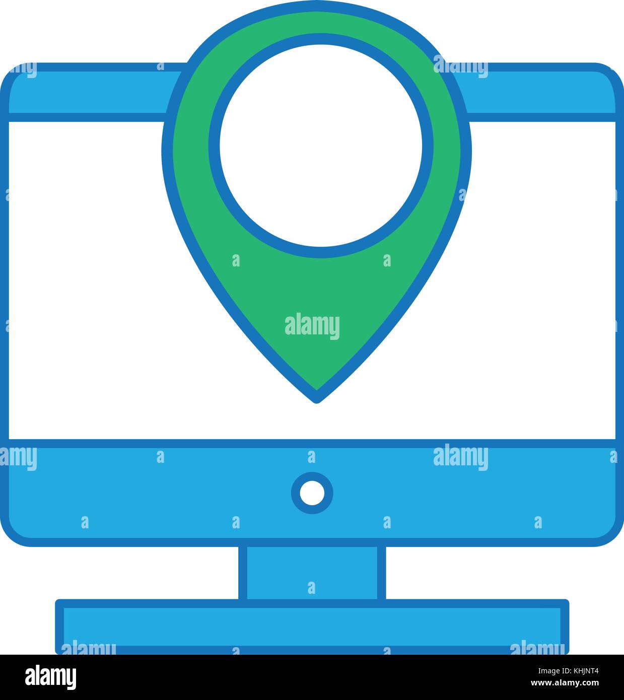computer screen technology with location symbol Stock Vector Image ...