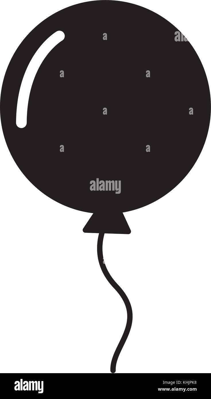 contour balloon party celebration decoration design vector illustration ...