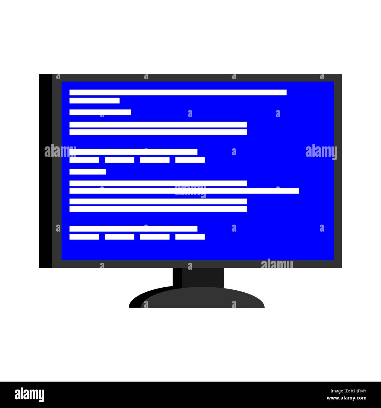 Computer screen of death blue. System error of the PC. Vector illustration Stock Vector