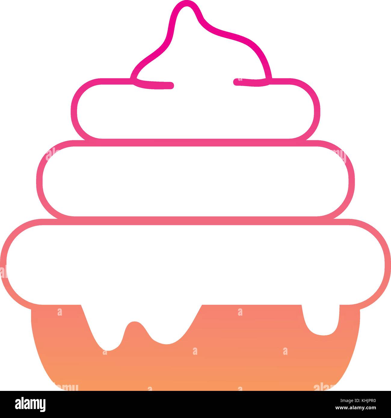 silhouette delicious cake sweet dessert food vector illustration Stock