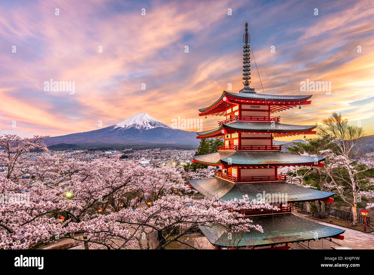 SAKURA SNOW - JAPAN PAGODA TEMPLE ASIA CHERRY BLOSSOM PINK FLOWERS -  WATERCOLOUR