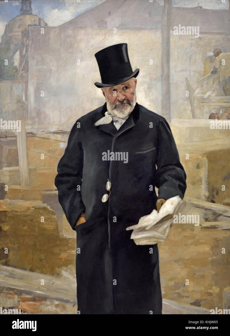 Portrait of Adolphe Alphand, Alfred Philippe Roll 1846 – 1919 was a French painter, France. ( Portrait of Adolphe Alphand, a French engineer who collaborated with Baron Haussmann in the renovation of Paris. Exhibited at the Universal Exhibition of 1889. ) Stock Photo