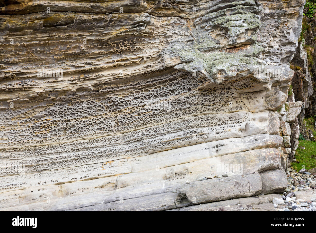 Large limestone outcrop at Elgol, Isle of Skye, Scottish Highlands