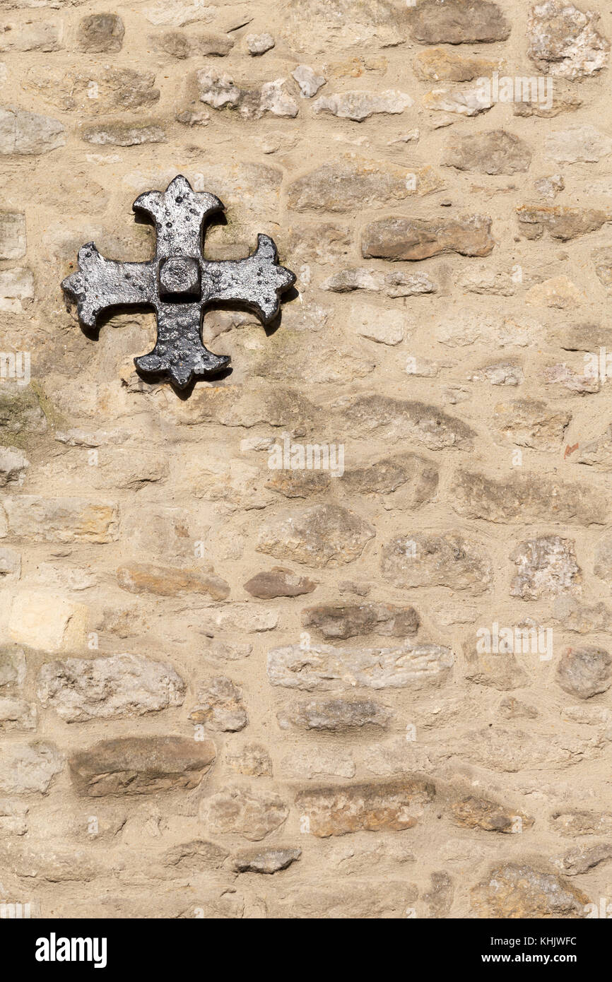 UK, Oxford, detail on the wall of the Carfax tower. Stock Photo