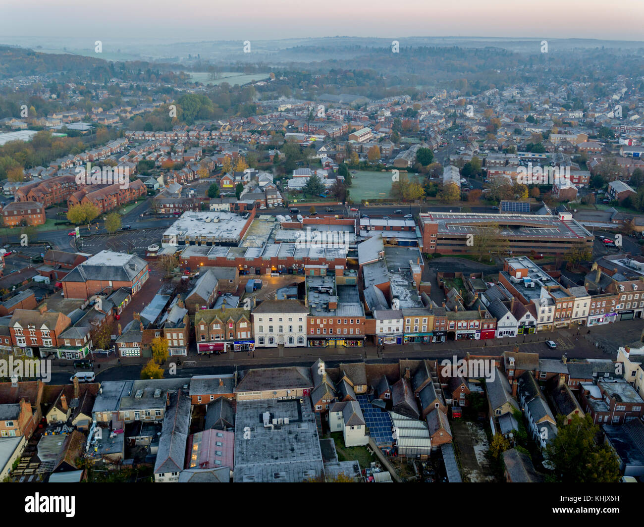 Leighton Buzzard town Aerial view Stock Photo Alamy