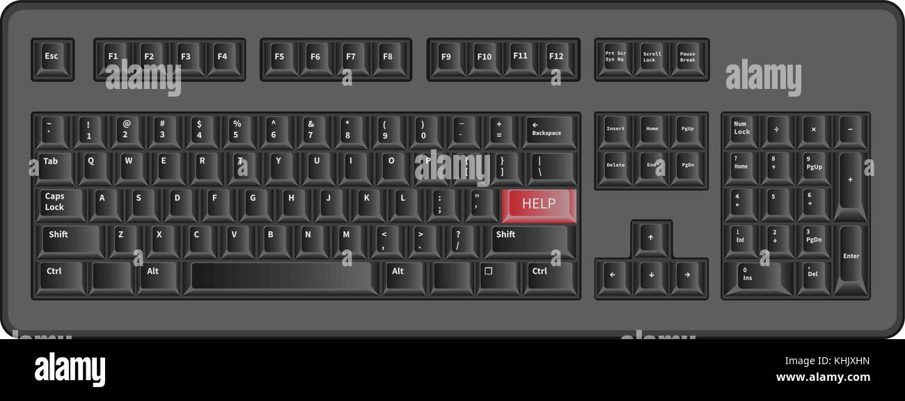 Concept computer keyboard help, vector Stock Vector Image & Art Alamy