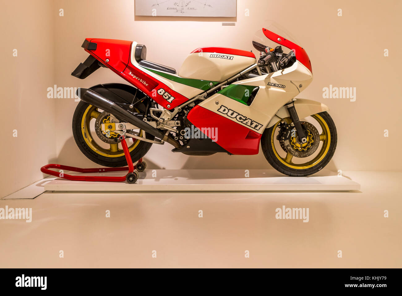 Famous motorcycles and Ducati history on show at the factory Ducati Museum,  Via Antonio Cavalieri Ducati, 3, 40132 Borgo Panigale, Bologna BO, Italy  Stock Photo - Alamy
