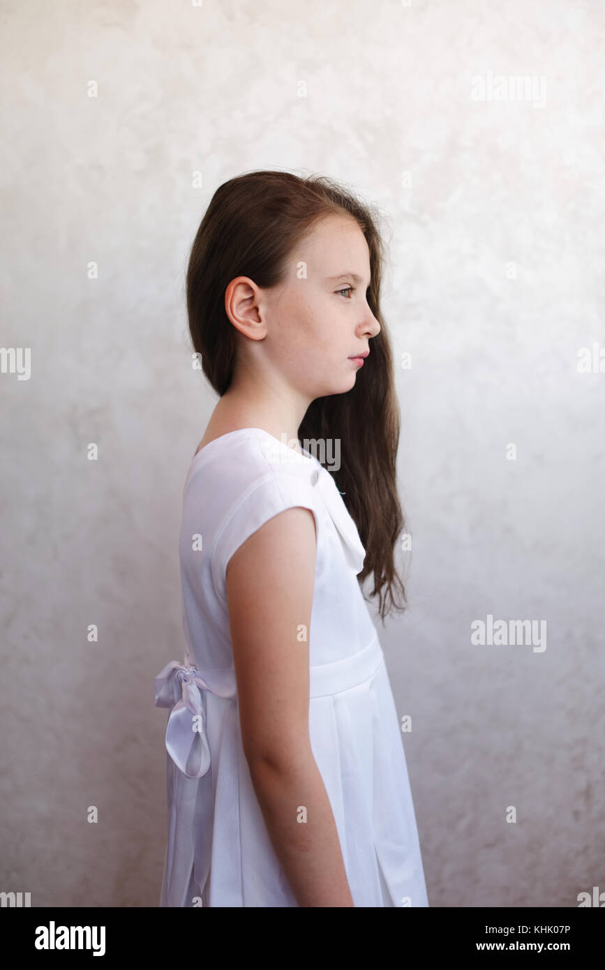 portrait of beautiful young girl with long hair Stock Photo - Alamy