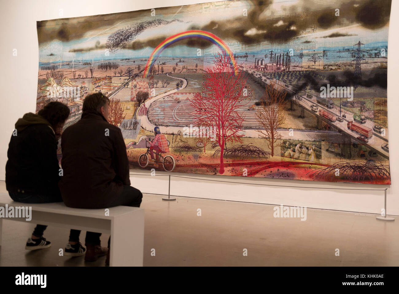 Visitors to the Grayson Parry exhibition entitled 'The Most Popular Art