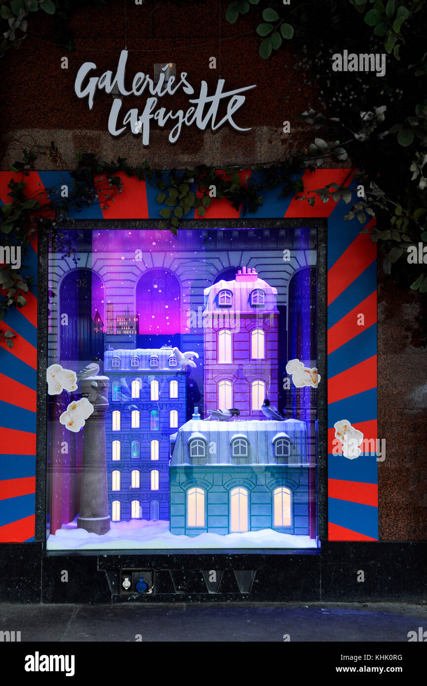 Christmas shop windows at Galeries Lafayette Haussmann, Paris 9th