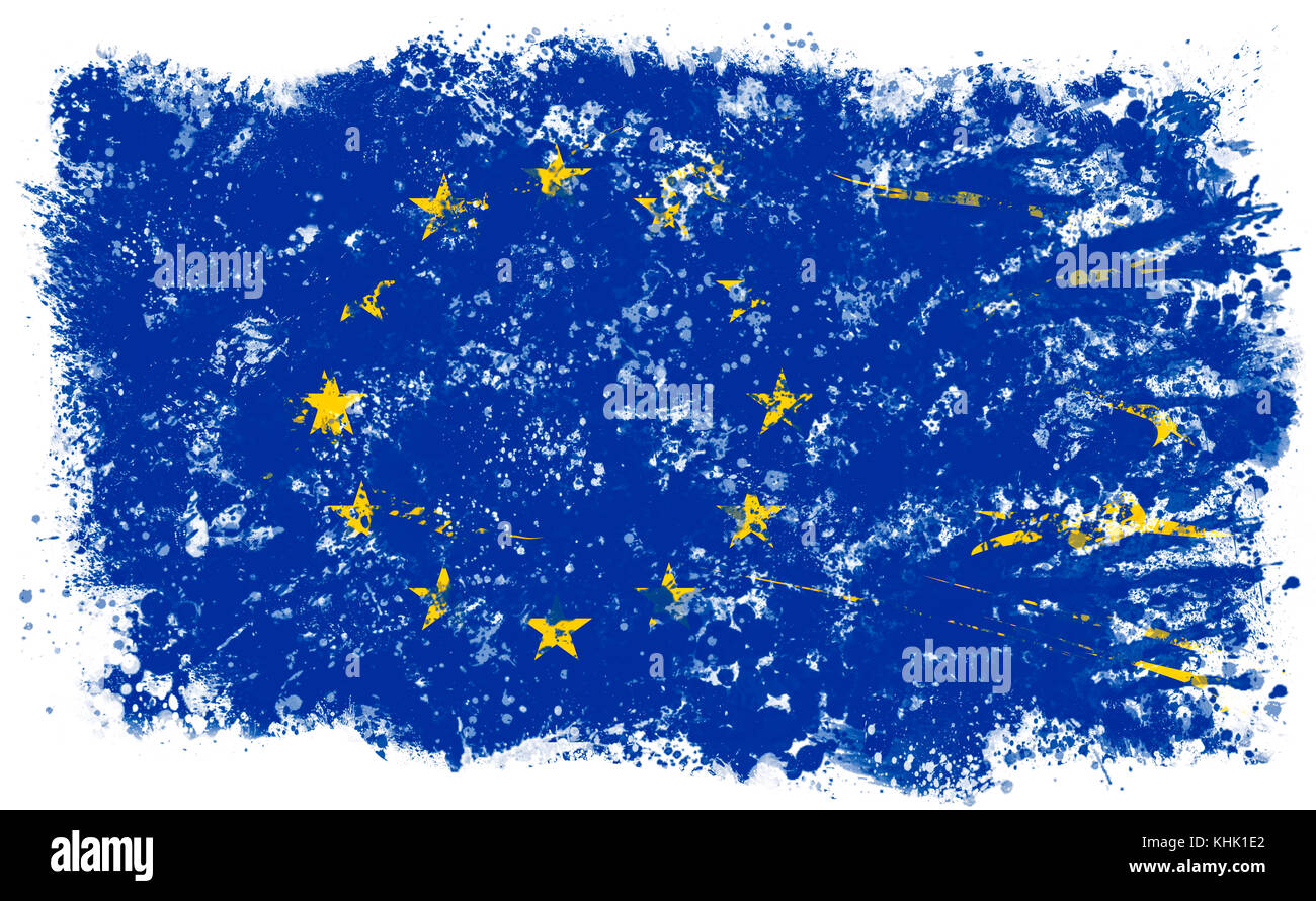 European flag in dissolution Stock Photo