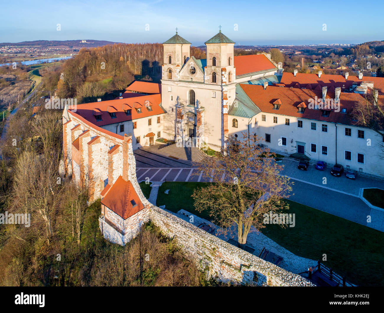 View at benedictine abbey in tyniec poland hi-res stock photography and