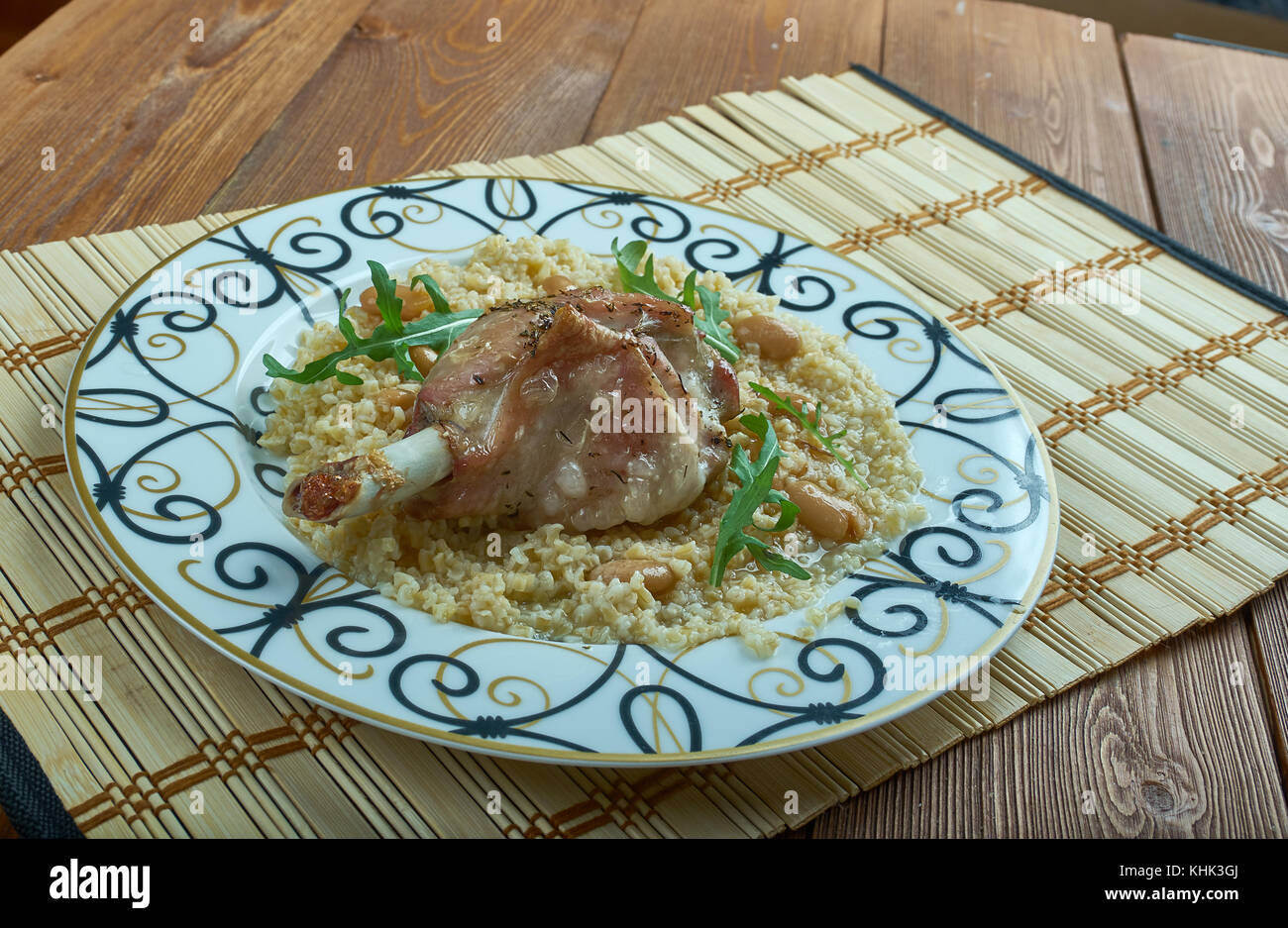 Baqala polow - Rice with fava beans , Iranian cuisine Stock Photo