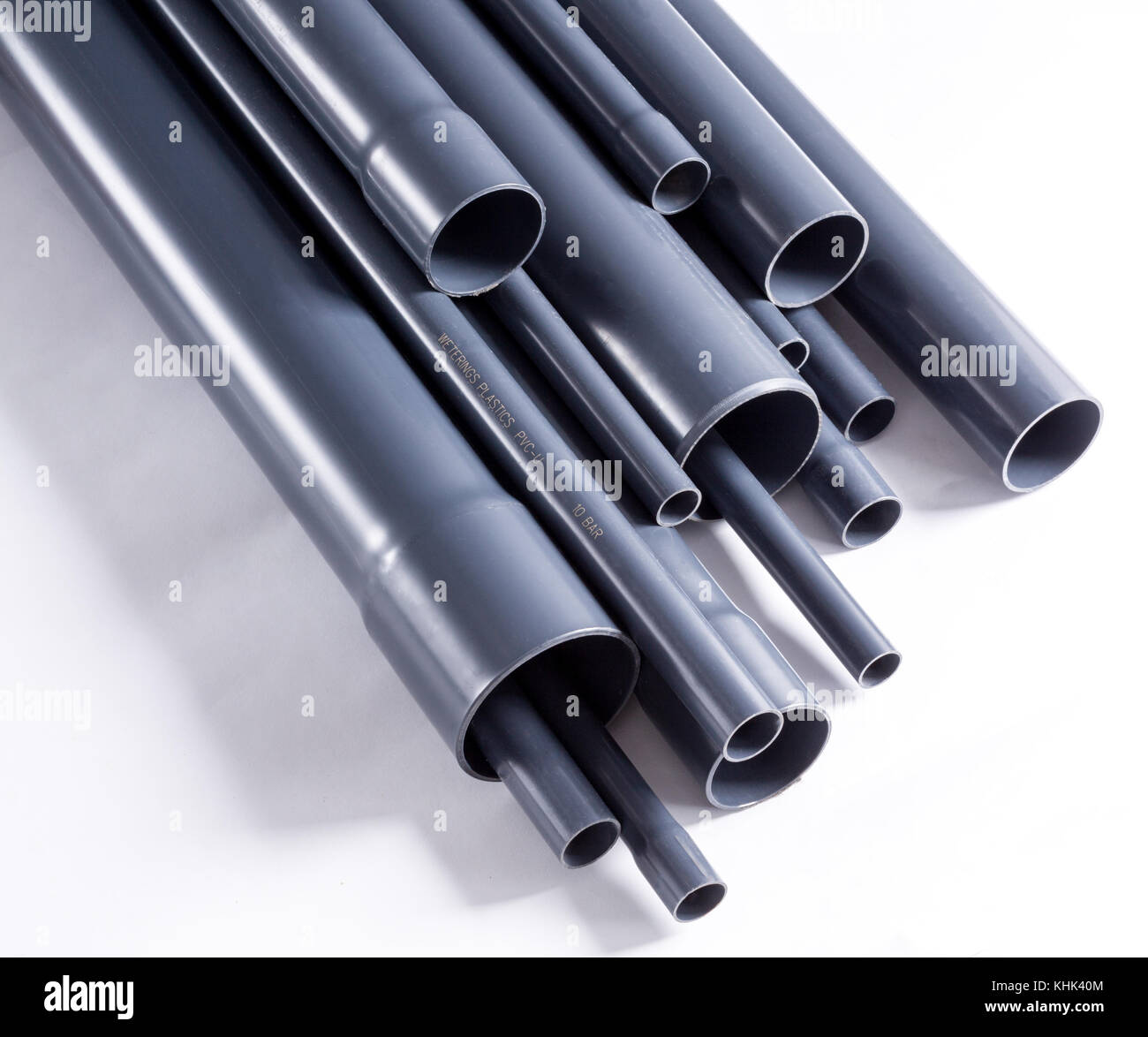 Grey PVCU watering system pipes is isolated on white Stock Photo Alamy