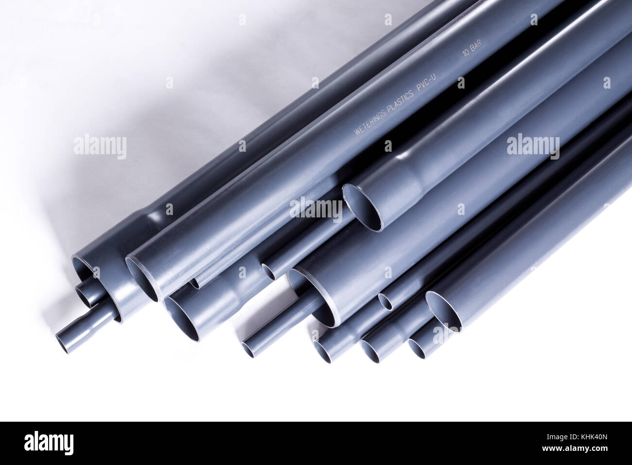 Grey PVCU watering system pipes is isolated on white Stock Photo Alamy