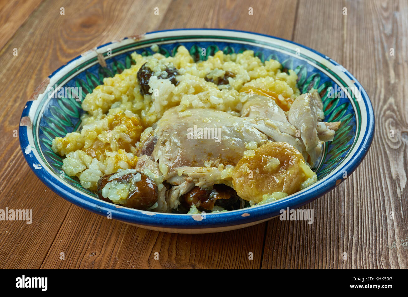 Tunisian Dried Fruit, Chicken Pilaf African cuisine Stock Photo Alamy