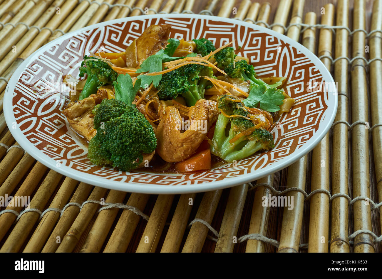 Chicken Chop Suey cooked in a delicate savory sauce. favorite Chinese dish in America Stock
