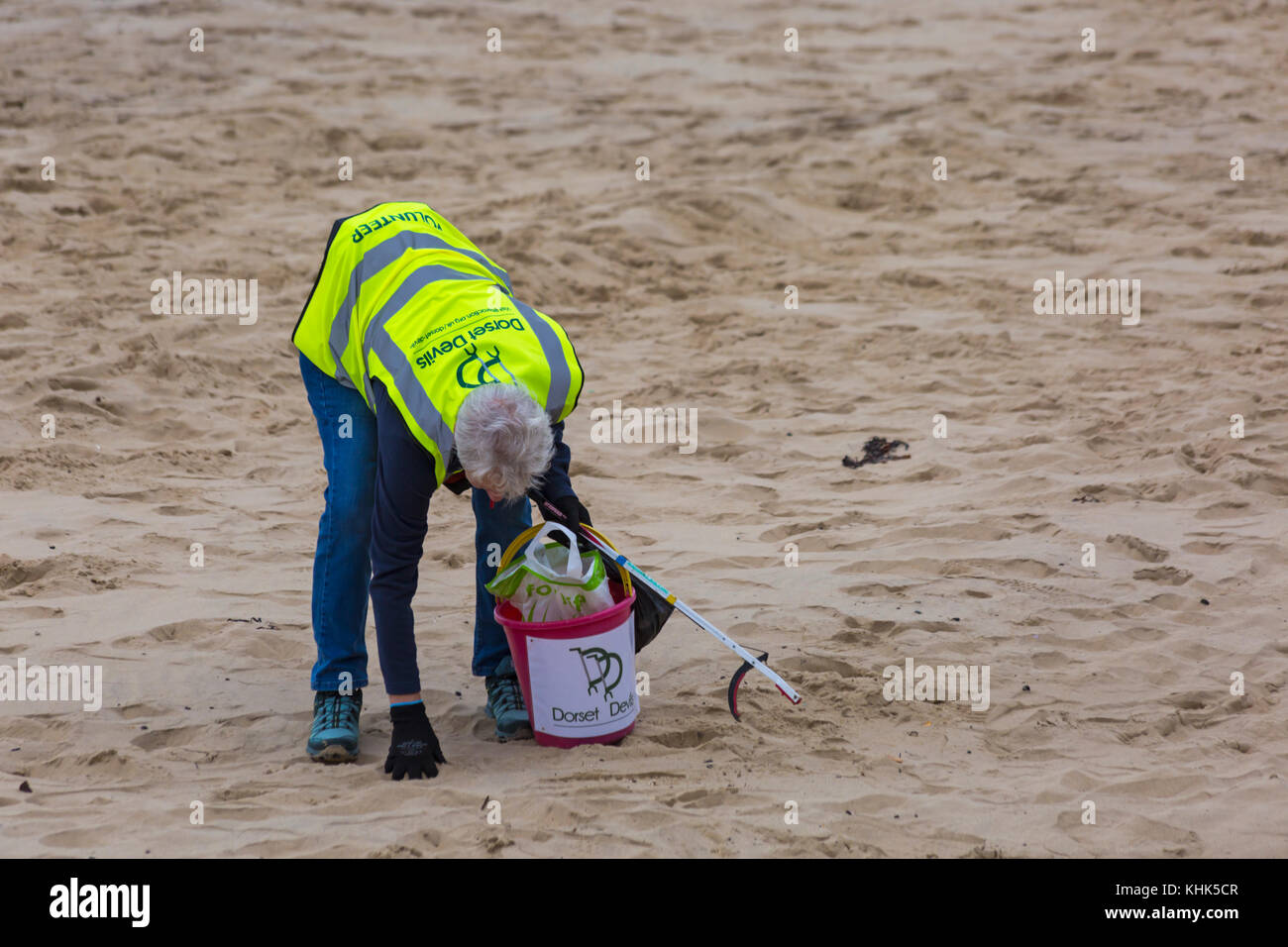 picking up litter Bournemouth Arts by the Sea Festival Stock Photo Alamy