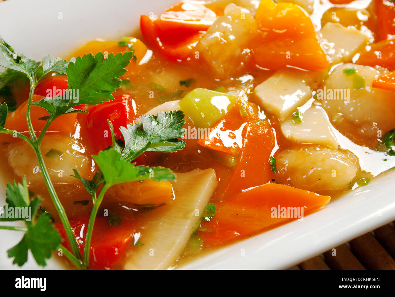 Braised Hokkien Style Soy Sauce Pork, Tau Yew Bak .  Chinese Cuisine Stock Photo