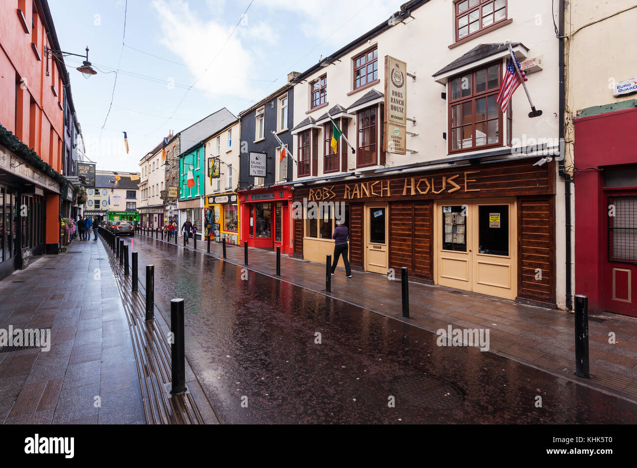 A street in Killarney with small traditional shops Stock Photo Alamy