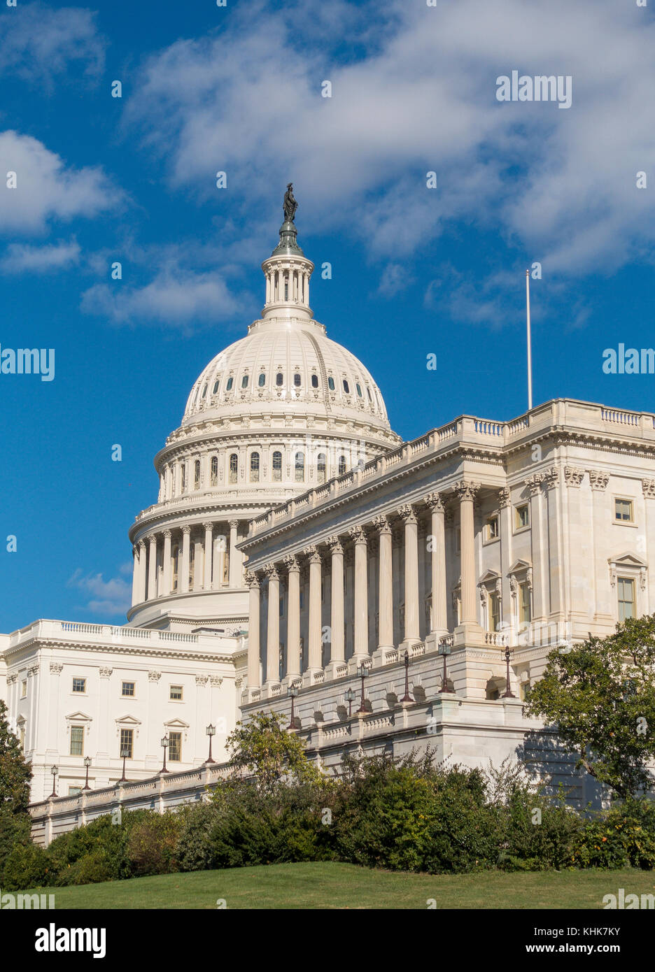 WASHINGTON, DC, USA - United States Capitol dome, and House of Representatives building at right. Stock Photo