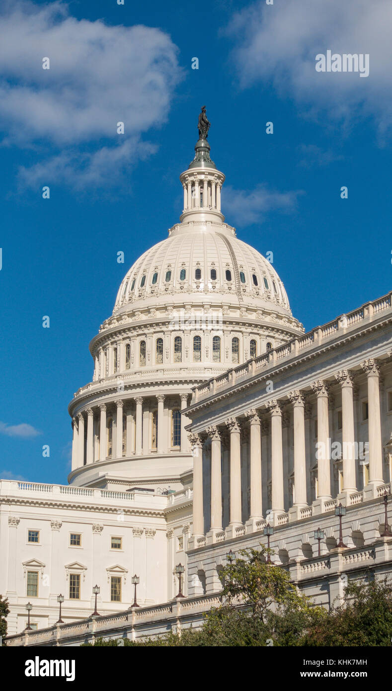 WASHINGTON, DC, USA - United States Capitol dome, and House of Representatives building at right. Stock Photo