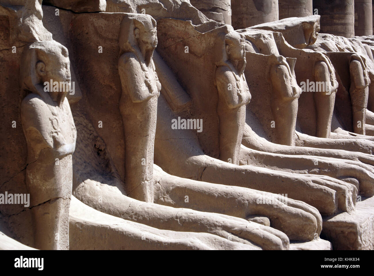Statues in Karnak temple in Luxor, Egypt Stock Photo - Alamy