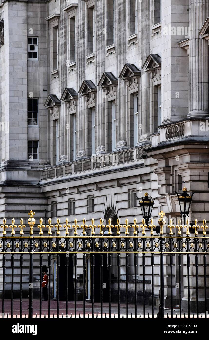 Close-up look at Buckingham Palace facade, London, England, United Kingdom Stock Photo