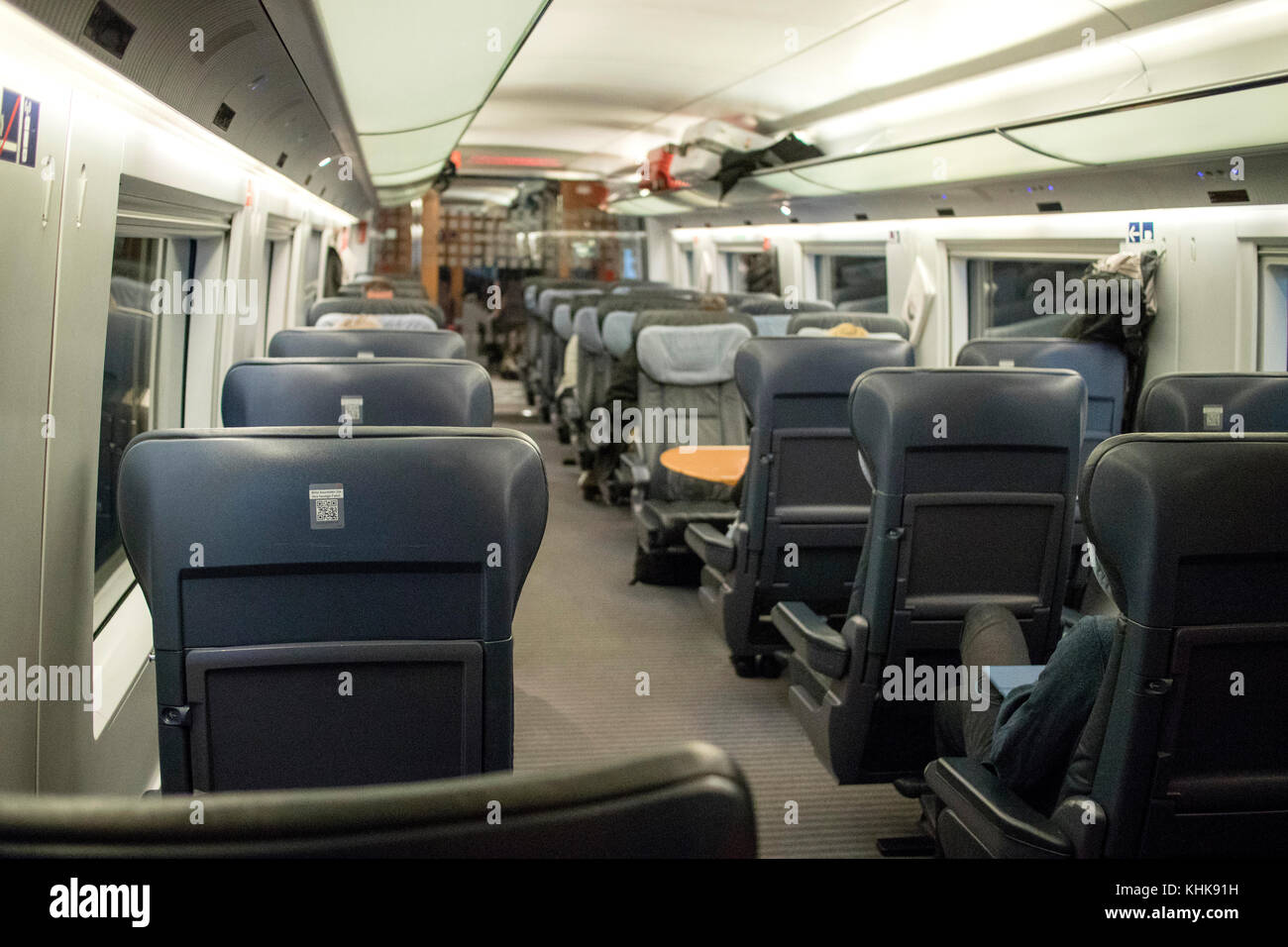 Inside cabin of the German ICE high speed train Stock Photo Alamy