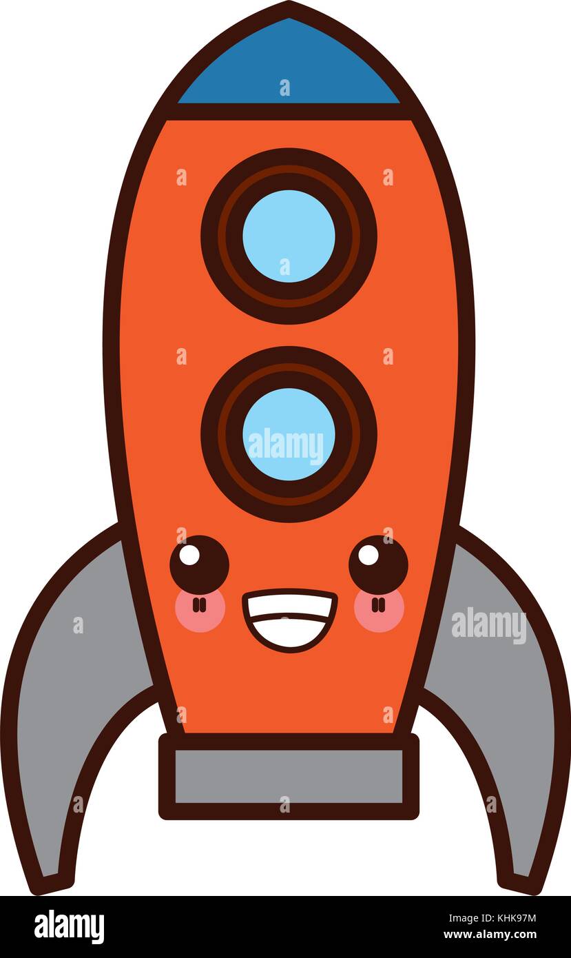 Spaceship rocket symbol kawaii cute cartoon Stock Vector Image & Art - Alamy